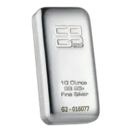 10 oz CPG Cast Silver Bullion 99.95% Pure