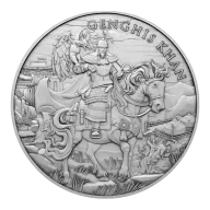 Silver Legendary Warrior Genghis Khan Round 1oz