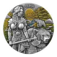 2024 Germania Valkyries: Solveig 2 Oz Silver Round Ultra High Relief BU