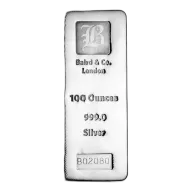 100 oz Baird & Co Silver Cast Bar
