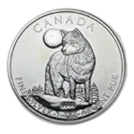 2011 Canada 1 oz Ag Wildlife Series Wolf BU (Abrasions, Spots)