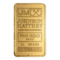 10 Gram Gold JM Bar - Johnson Matthey - .9999 Au