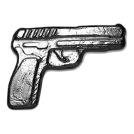 2 oz .999 Fine Silver Gun - 3D Poured Bar Pistol Handgun