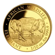 1/10 oz Somalia Elephant Gold Coin