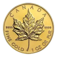 1 oz Canadian Gold Maple Leaf Coin .9999 Fine - Random Year