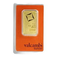 1 Troy oz Valcambi Gold Bar Matte Finish .9999 Fine Sealed in Assay