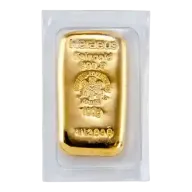 100 Gram Heraeus Cast Gold Bar