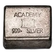 5 oz Silver Bar - Vintage 1981 Academy (Square)