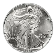1987 1 oz American Silver Eagle Coin BU