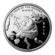 1/2 oz Silver Round - APMEX (2016 Year of the Monkey)