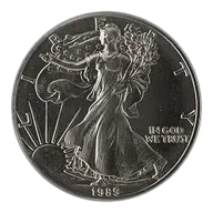 1989 1 oz American Silver Eagle Coin BU