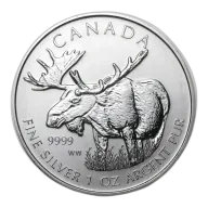 1 oz 99.9% Silver Wildlife Series Moose Coin 2012