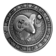 1 oz .999 Fine Silver Zodiac Round - Aries the Ram (Mar 21st - Apr 19th)