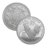 1 oz Year of the Rooster Silver Round