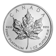 1 Oz Random Year Platinum Maple Leaf Coin (Circulated) - Royal Canadian Mint
