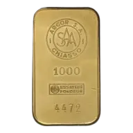 50g Cast Gold Bullion Bar Argor SA Chiasso - Pre-Owned