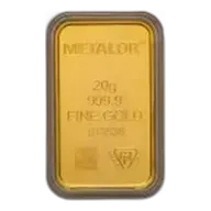 20g Minted Gold Bullion Bar Metalor - Pre-Owned