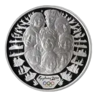 2000 Australia $5 Sea Change Sydney Olympics Silver Coin