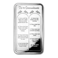 10 oz Silver Bar - Ten Commandments
