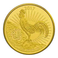 2017 Australia 1 oz Gold Lunar Rooster BU
