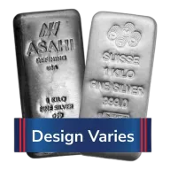 1 Kilo Generic Silver Bar .999 Fine Secondary Market 32.15oz