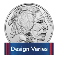 Random Mint 1-oz Silver Buffalo Round BU