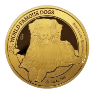World Famous Dogs Australian Shepherd 1oz Gold Coin 2024