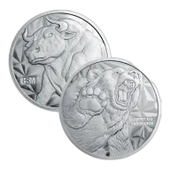 5 oz. Golden State Mint Silver Round Bull/Bear .999 Fine