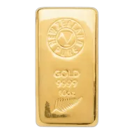 10oz NZ Pure Gold Cast Bar 999.9