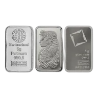 5 gram Platinum Bar - Random Brand - Secondary Market - 999.5 Fine