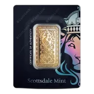 Scottsdale Mint | 1 Oz Marquee Peacock Gold Bar (New In Assay)