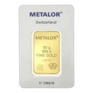 Metalor 50g Stamped Gold Bar