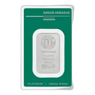 1 oz Platinum Bar - Argor-Heraeus (Carded)