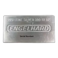 100 Oz Silver Bar - Engelhard (Hand Poured, Cast, or Extruded)