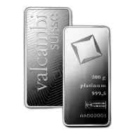 500g Valcambi Minted Platinum Bar