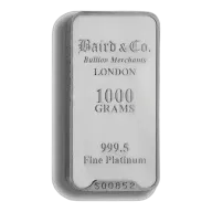 1kg Baird & Co Platinum Minted Bar