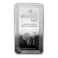 MintID 5 oz Silver Buffalo Bar (BU, AES-128 Encrypted)