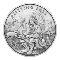 1 Troy oz Sitting Bull Design .999 Fine Silver Round
