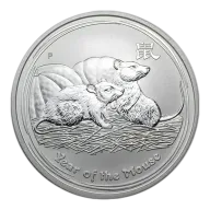 2008 Series II - Year of the Mouse Perth Mint Lunar 1 oz Silver Bullion Coin