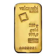250g Valcambi Gold Bar