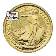1/10 Oz Gold Great Britain Britannia - BU (Random Year)