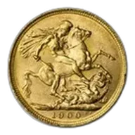 1900-M Australia Gold Sovereign Victoria Veil Head BU