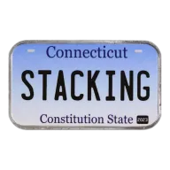 Connecticut License Plate - Stacking Across America 1oz Silver Bar