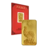 PAMP Suisse Lunar Rooster 5g Gold Bullion Bar Pre-Owned