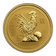 2005 Australia 1 oz Gold Lunar Rooster BU (Series I)