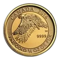 2016 Canada 1/4 oz Gold White Falcon BU