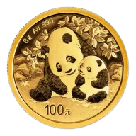 China 2024 ¥100 8-g Gold Panda .999 BU