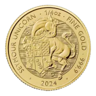 2024 U.K. 25 Pound 1/4 oz Gold Tudor Beast Seymour Unicorn Brilliant Uncirculated