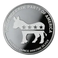 1 oz Silver Bullion Democratic Party Round