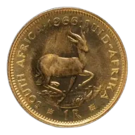 South Africa 1 Rand Gold Coin - XF+ (Random Year)